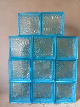 Bloques de Vidrio Azul (30 Unidades)