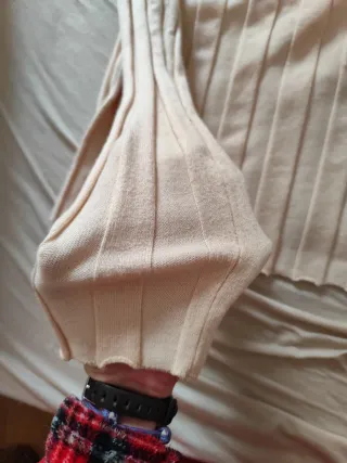 Jersey de cuello alto beige