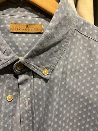 Camisa Scalpers azul estampada talla XL - L