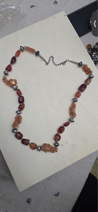 Collana pietre naturali arancioni e rosse