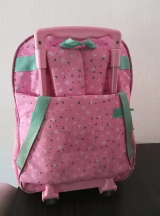 Mochila con ruedas rosa LOVE