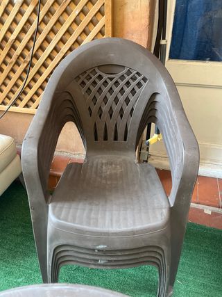 6 Sillas de Jardín Apilables Marrones