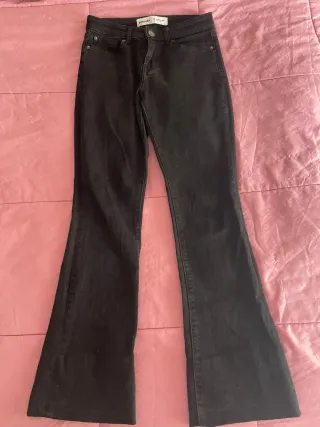 Pantalón flare negro Bershka