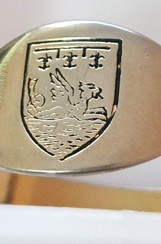 Antico sigillo dorato stemma grifone inizio '900