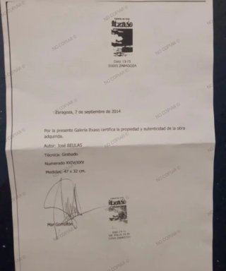 Grabado firmado cuadro Beulas con certificado