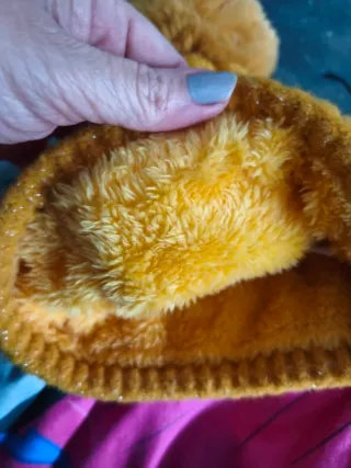 Gorro de lana marrón con pompón, gorro de lana ama