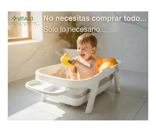 Bañera Plegable Bebé con Termómetro