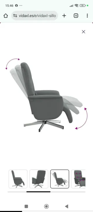Sillón relax masajeador gris