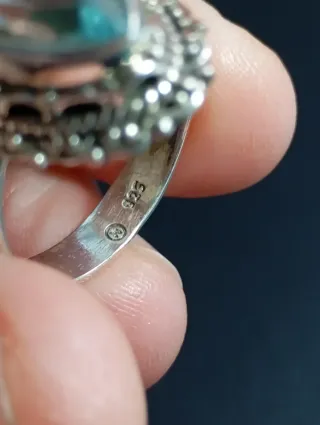 Anillo Plata Ley Piedra topacio