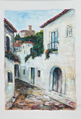 Pintura original pueblos con encanto