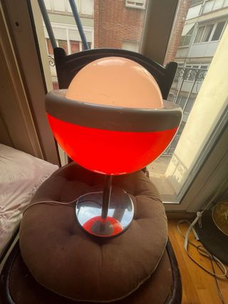 Lampada da terra vintage arancione e trasparente