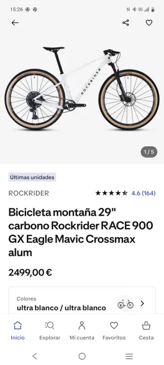 Bicicleta Montaña Carbono 29 Rockrider Race 900
