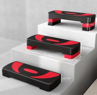 Step Aeróbic Fitness Antideslizante Negro/Rojo