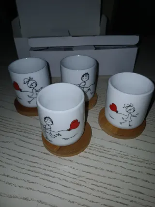 Set 4Tazzine caffè con disegno