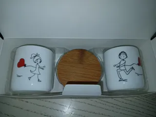 Set 4Tazzine caffè con disegno