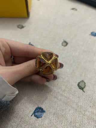 Anello vintage Rebecca oro e ambra