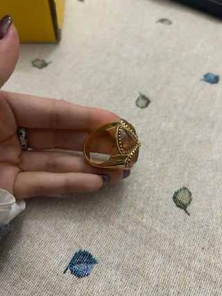 Anello vintage Rebecca oro e ambra
