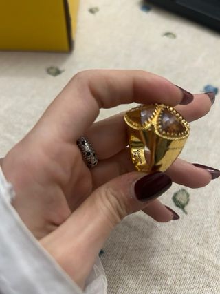 Anello vintage Rebecca oro e ambra