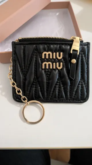 Portacarte/ monete Miu Miu nero trapuntato