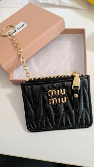 Portacarte/ monete Miu Miu nero trapuntato