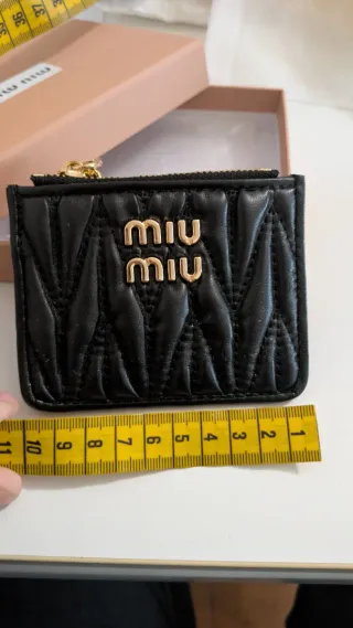 Portacarte/ monete Miu Miu nero trapuntato