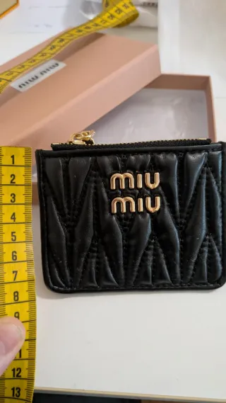 Portacarte/ monete Miu Miu nero trapuntato