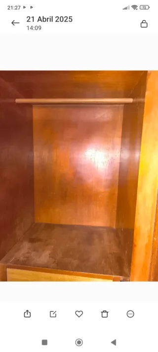 Armario antiguo madera con espejo