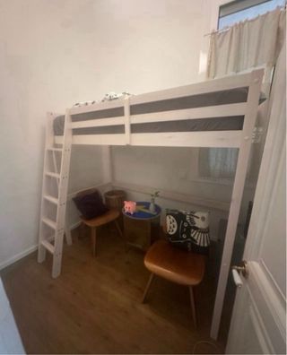 Cama alta GEDEON 90x190cm Pino Blanqueado