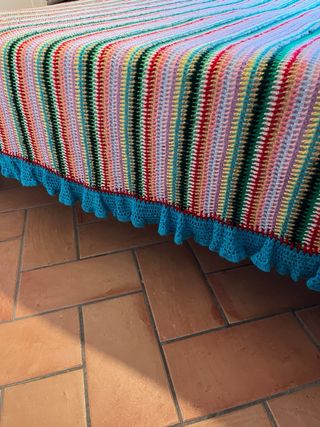 Manta ganchillo multicolor