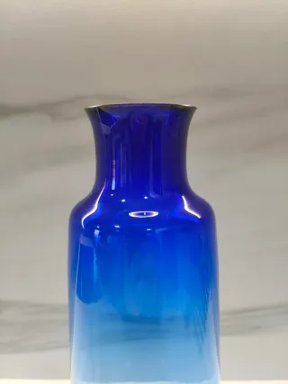 Jarrón cristal azul degradado
