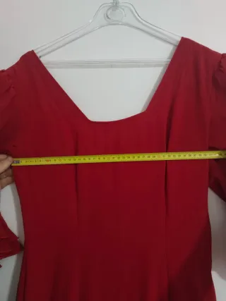 Traje de flamenca rojo volantes