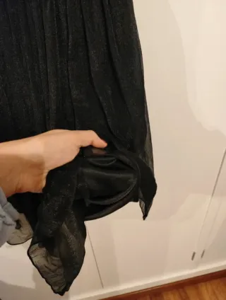 Vestido negro fiesta corto pedrería