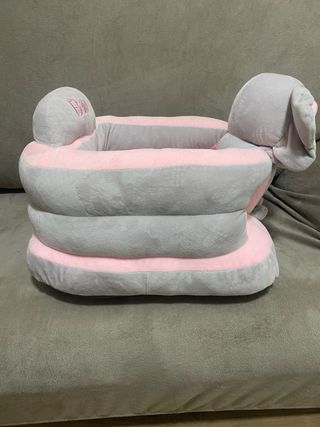 Asiento Bebe Elefante Peluche Rosa Gris
