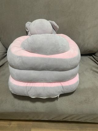Asiento Bebe Elefante Peluche Rosa Gris