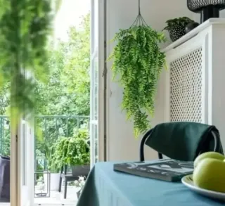 4 Plantas Colgantes Artificiales Verdes