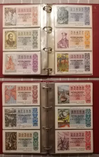 Lotería Nacional Décimos Antiguos