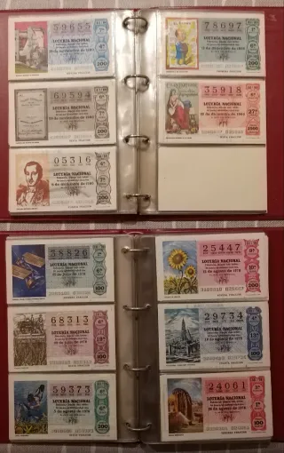 Lotería Nacional Décimos Antiguos