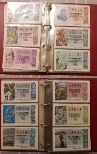 Lotería Nacional Décimos Antiguos