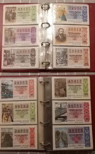 Lotería Nacional Décimos Antiguos