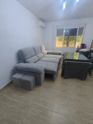 Sofá Cama Gris Tela - Casi Nuevo