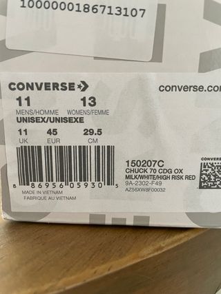 Converse x CDG PLAY Beige Talla 45