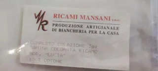 Set 2 Tovagliette Ricamo Toscano Blu Rosa 100% cot