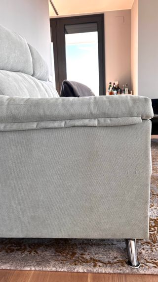 Sofá 2 plazas con chaise longue verde pastel