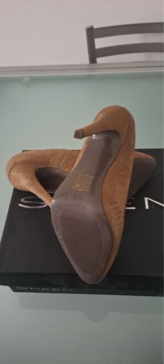 Decolletè beige/marrone in pelle