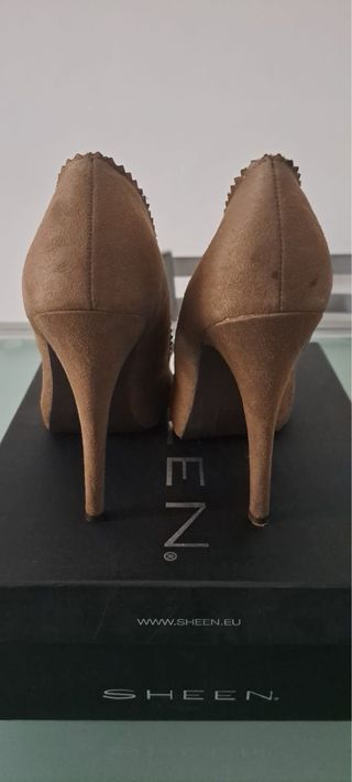 Decolletè beige/marrone in pelle