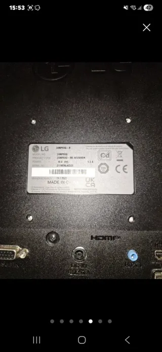 Monitor LG Negro y Azul