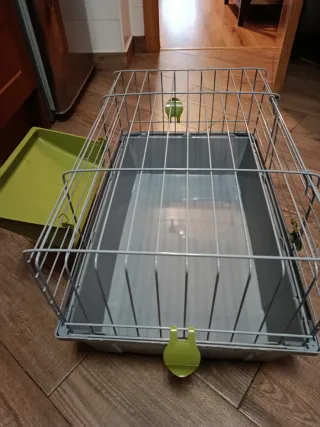 Jaula para cobayas gris y verde, con band