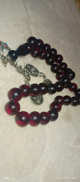 Rosario de faturán árabe con monedas plateadas