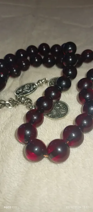 Rosario de faturán árabe con monedas plateadas