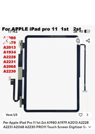 Touchscreen iPad Pro 11 1st Gen A1980